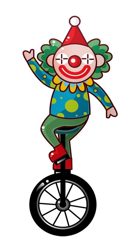 Circus Clown Puzzle - Unicycle Green