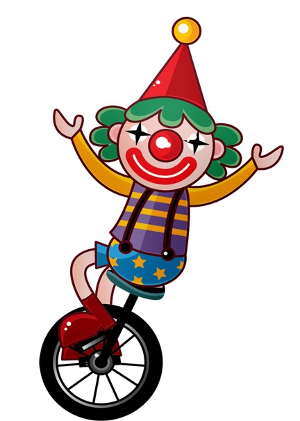 Circus Clown Puzzle - Unicycle Blue