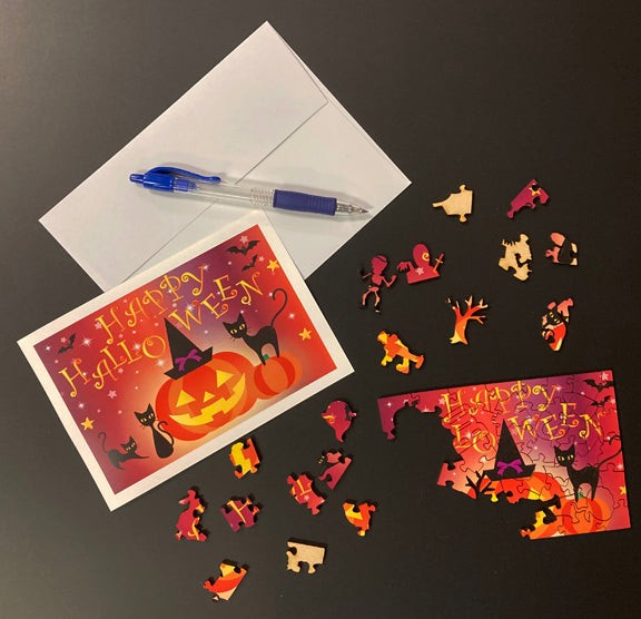 Halloween Notecard Puzzle - Happy Halloween