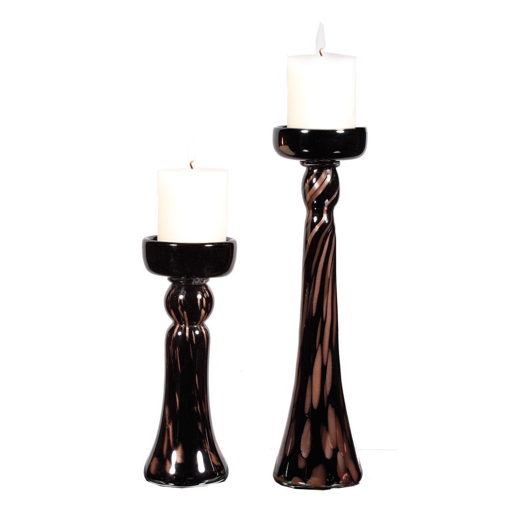 Glass Candleholder Set