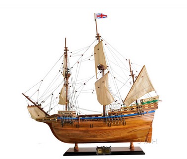 Mayflower Model Ship with Wooden Base