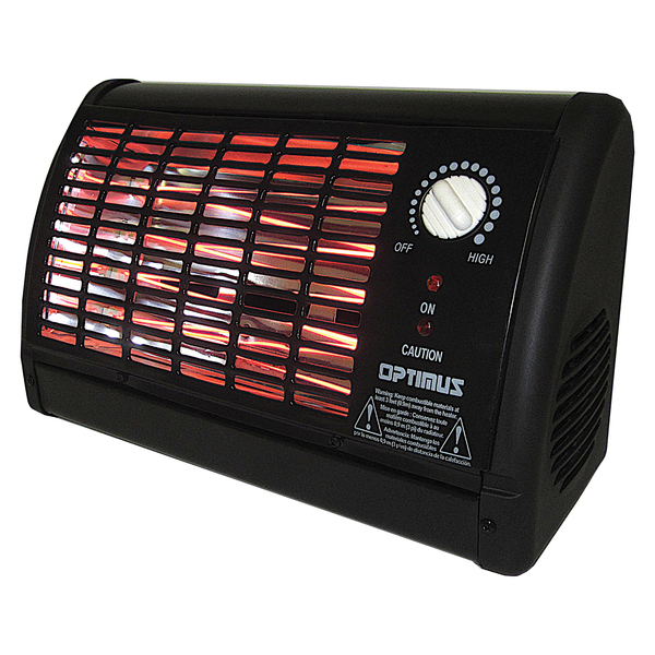 Portable Fan Radiant Heater W/Thermometer Black