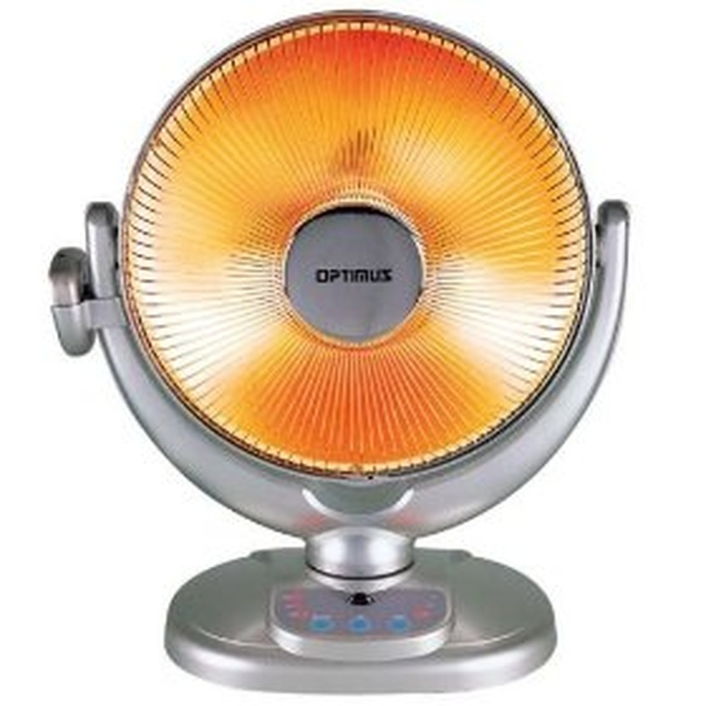 Optimus H4438 Heater 14 Inch Dish Oscillating Remote Control