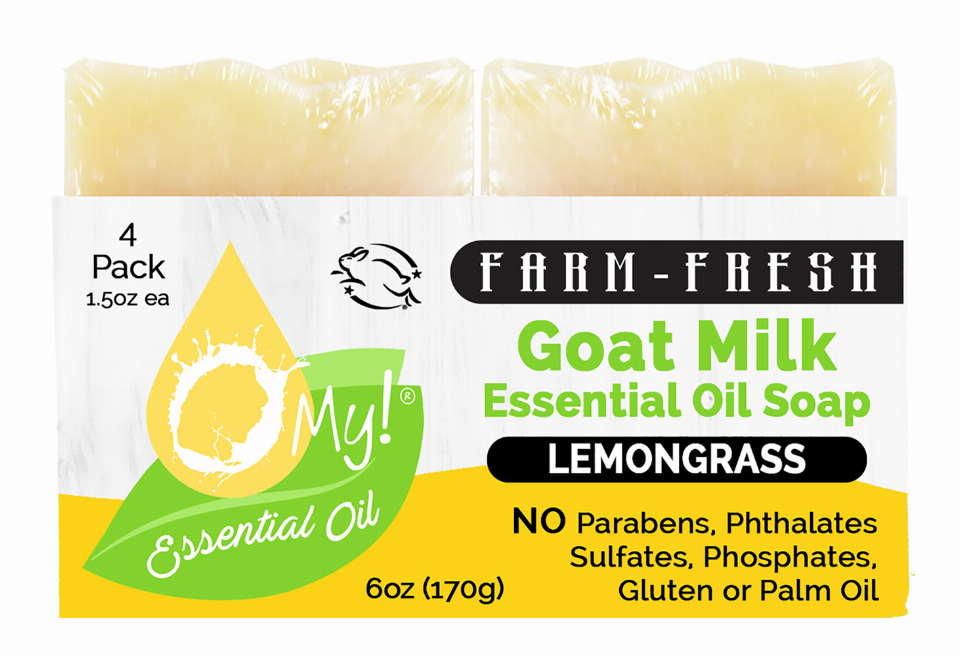 O My! Goat Milk Essential Oil Soap Bar - Bulk Up Pre-cut Loaf of 16 barsLemongrass