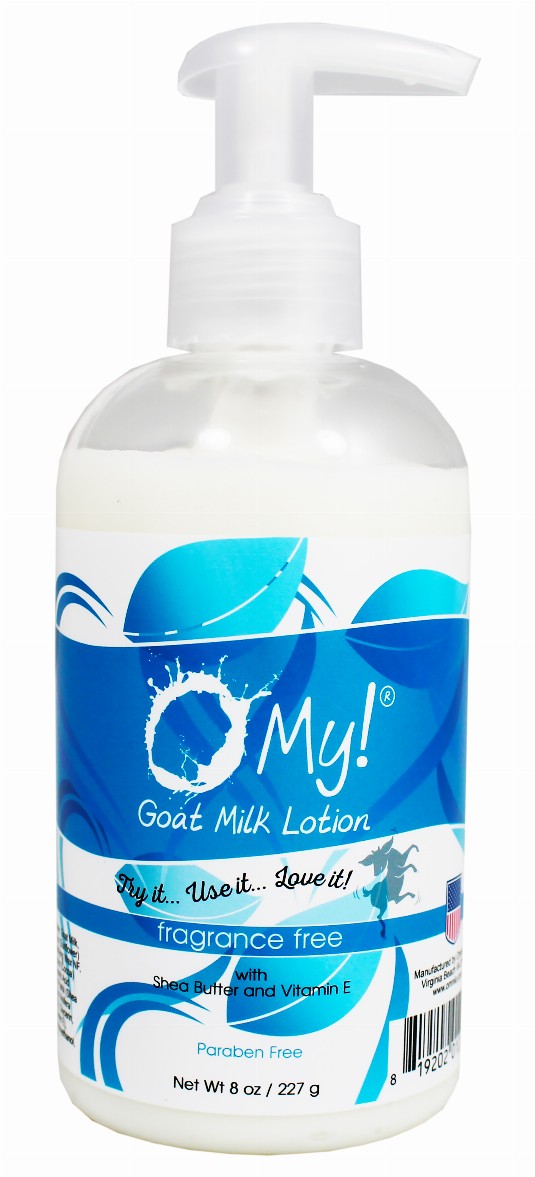 O My! Goat Milk Lotion - 8oz Clear Bottle with PumpFragrance Free