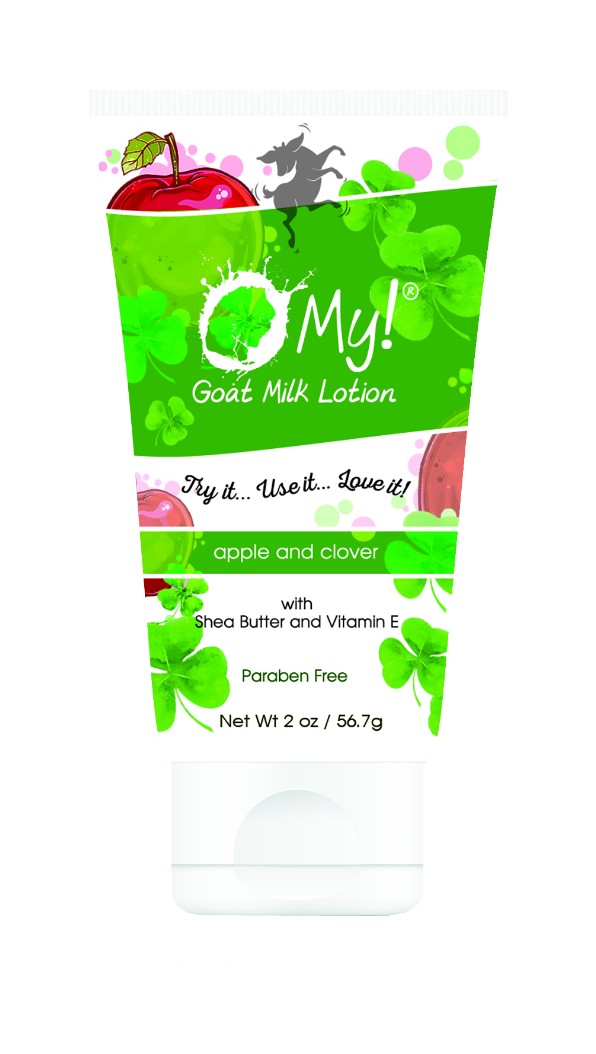 O My! Goat Milk Lotion - 2oz White Squeeze TubeApple & Clover