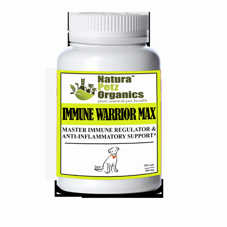 Immune Warrior Max Master Blend Capsules* Immune Regulator & Anti-Inflammatory Support* For  Dogs & Cats DOG 500 mg. - 250 caps 