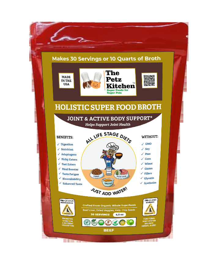 Super Food Broth Joint & Active Body Support* The Petz Kitchen Dogs & Cats*