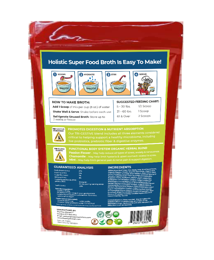 Super Food Broth Stress & Anxiety Support* The Petz Kitchen Dogs & Cats