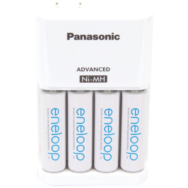 Panasonic K-KJ17MCA4BA 4-Position Charger with AA eneloop Batteries, 4 pk