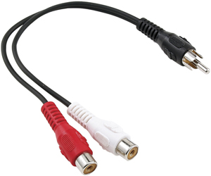 Axis PET20-7000 RCA Y-Adapter (1 RCA Plug to 2 RCA Jacks)