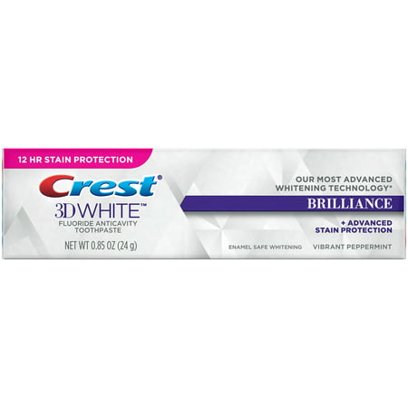 3D White Brilliance Advanced Whitening Technology + Advanced Stain Protection Toothpaste, 0.85 oz Tube
