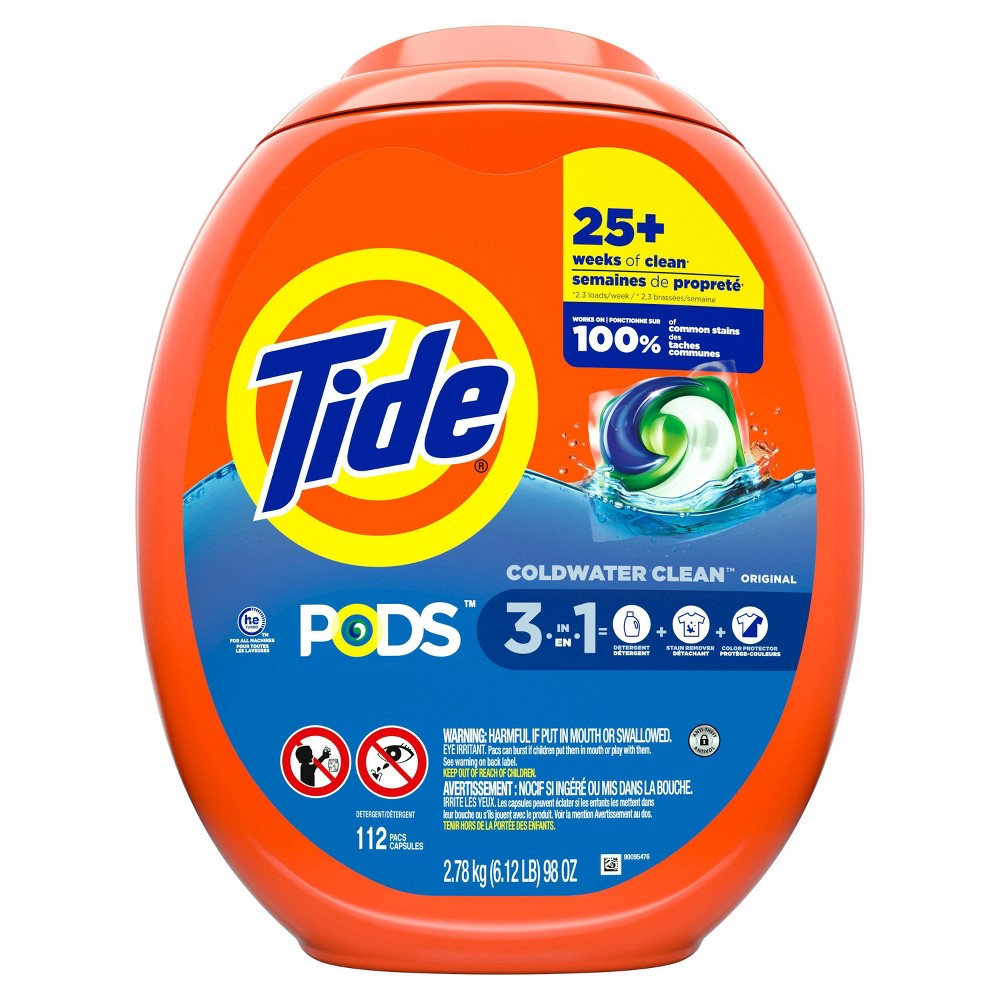 Pods, Tide Original, 112 Pods/Tub, 4 Tubs/Case