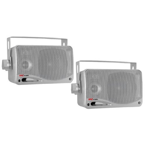Pyle 3.5" 3-Way Mini Box Speaker System Silver