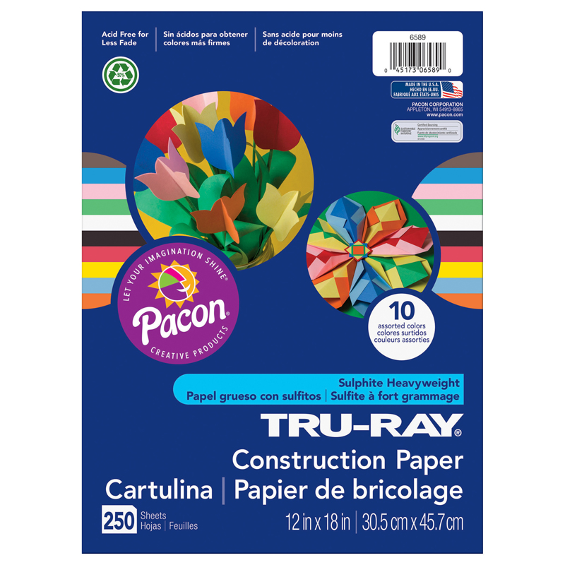 TRU RAY CONSTRUCTION PAPER 12X18 BULK ASSORTMENT