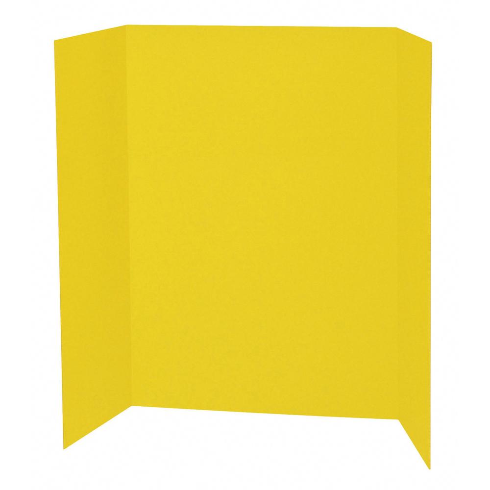 Pacon Single Wall Presentation Board - 48" Height x 36" Width - Yellow Surface - Tri-fold, Recyclable, Corrugated - 4 / Carton