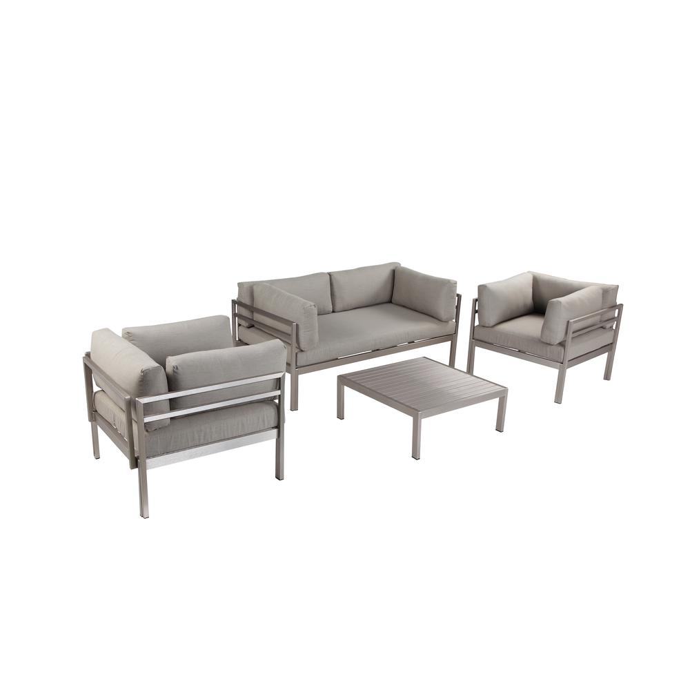 Cloud 4 Piece Sofa Set Grey