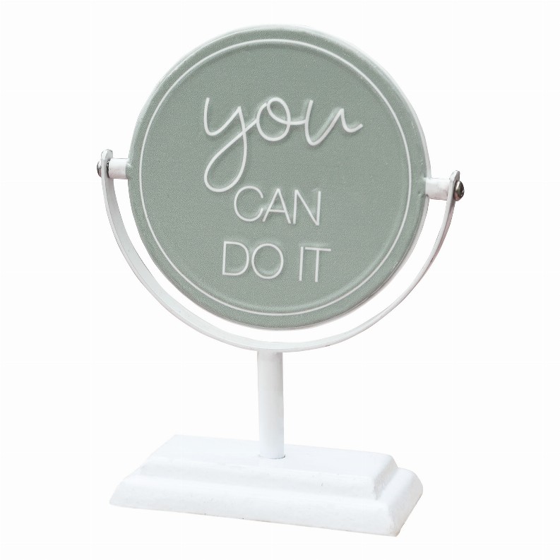 You Can Do It/Great Things Take Time-2 Sided Rotating Metal Table Top Decoration- Embossed Metal Signs for Home Decoration-6 x 2