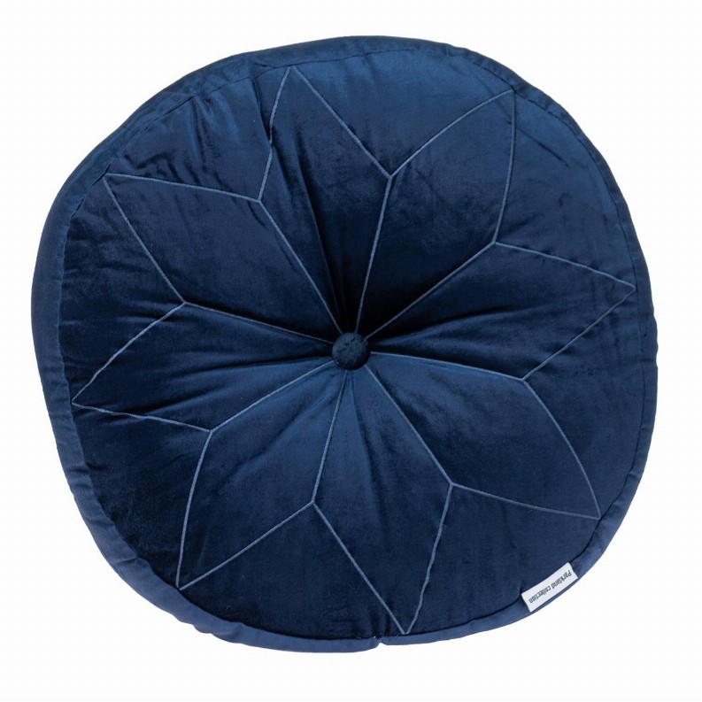 Parkland Collection Dorte Transitional Round Floor Pillow 20" x 20" Navy