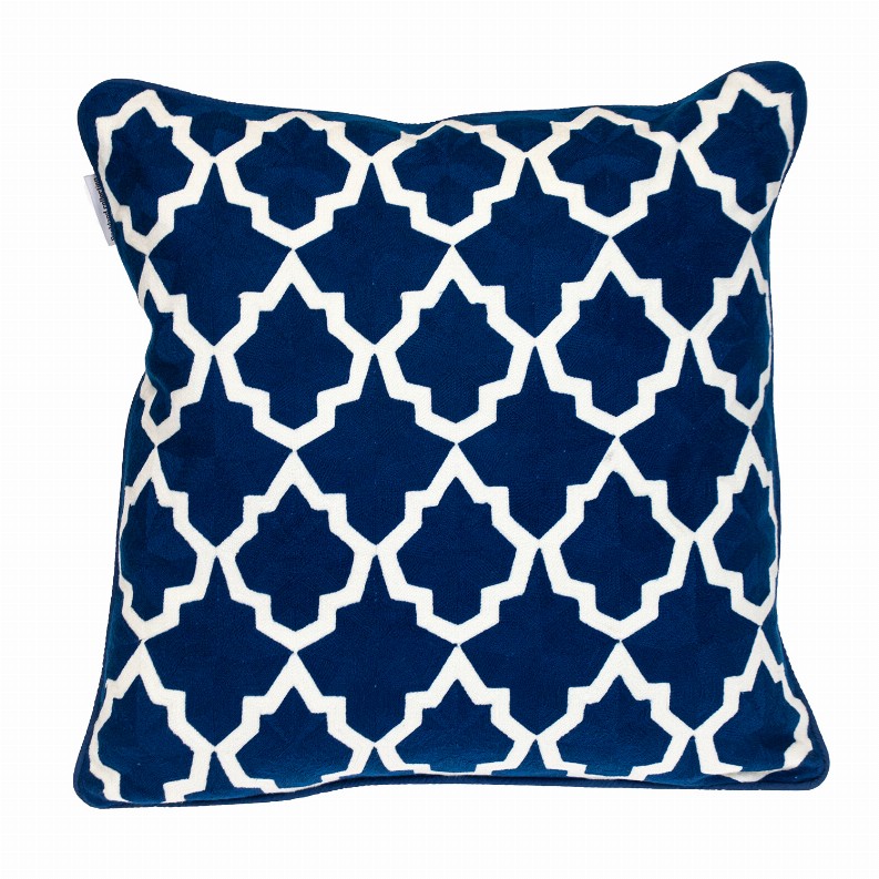 Parkland Collection Transitional Geometric Blue Square 20" x 20" Pillow - 20" x 20" Blue1