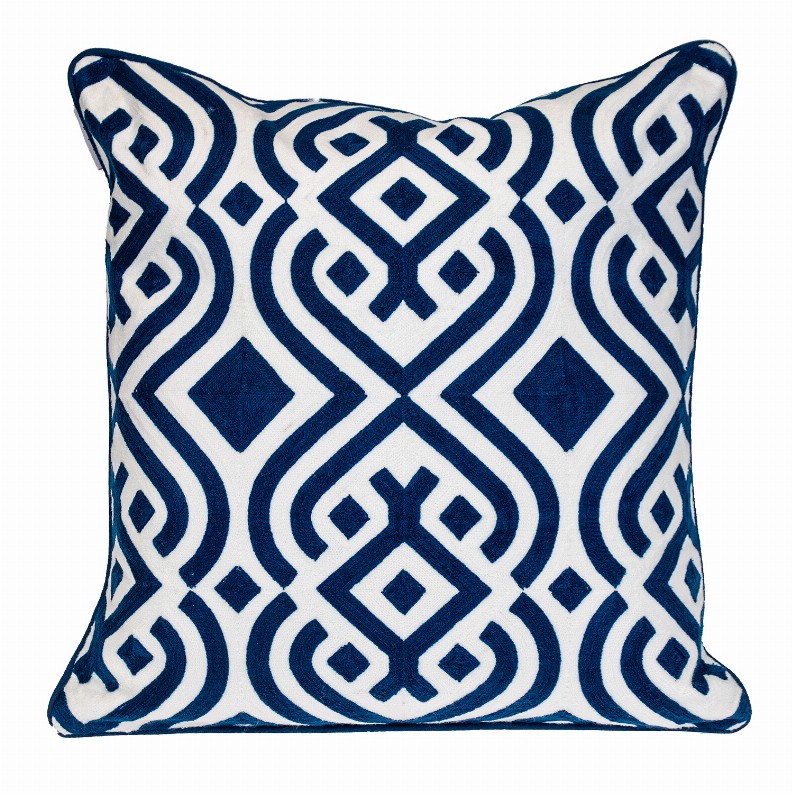 Parkland Collection Transitional Geometric Blue Square 20" x 20" Pillow - 20" x 20" Blue2