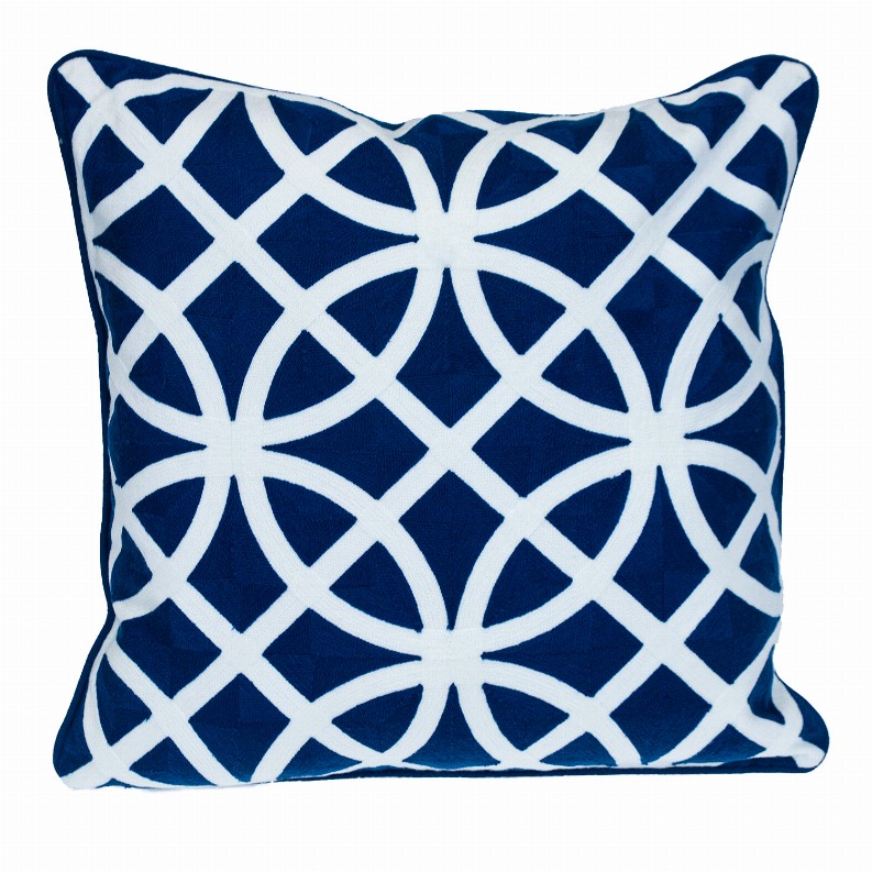 Parkland Collection Transitional Geometric Blue Square 20" x 20" Pillow - 20" x 20" Blue5