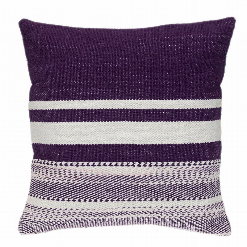 Parkland Collection Transitional Striped Square Pillow 18" x 18" Purple