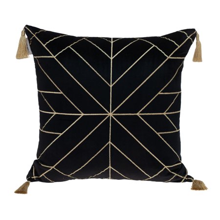 Parkland Collection Zella Transitional Throw Pillow 20" x 20" Black