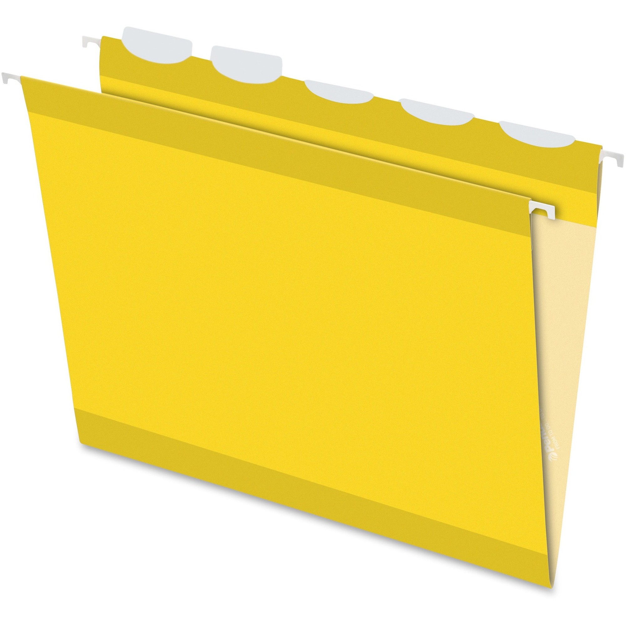 Pendaflex Ready-Tab 1/5 Tab Cut Letter Recycled Hanging Folder - 8 1/2" x 11" - Yellow - 10% Recycled - 25 / Box