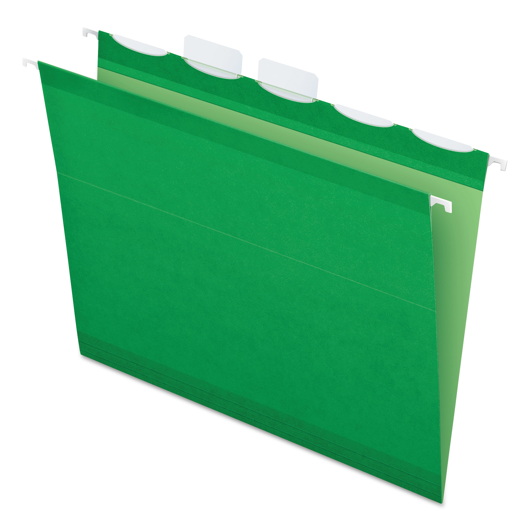 Pendaflex Ready-Tab 1/5 Tab Cut Letter Recycled Hanging Folder - 8 1/2" x 11" - Bright Green - 10% Recycled - 25 / Box