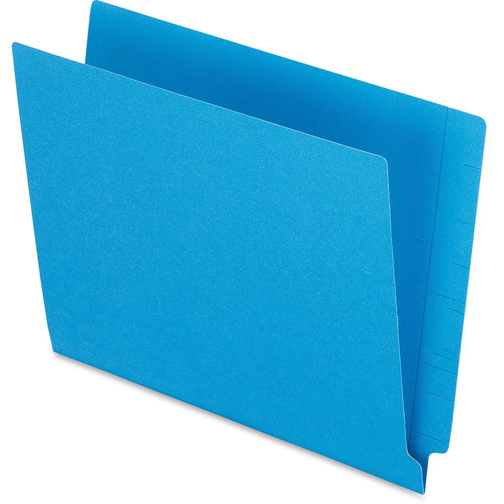 Pendaflex Letter Recycled End Tab File Folder - 8 1/2" x 11" - 3/4" Expansion - Blue - 10% Recycled - 100 / Box