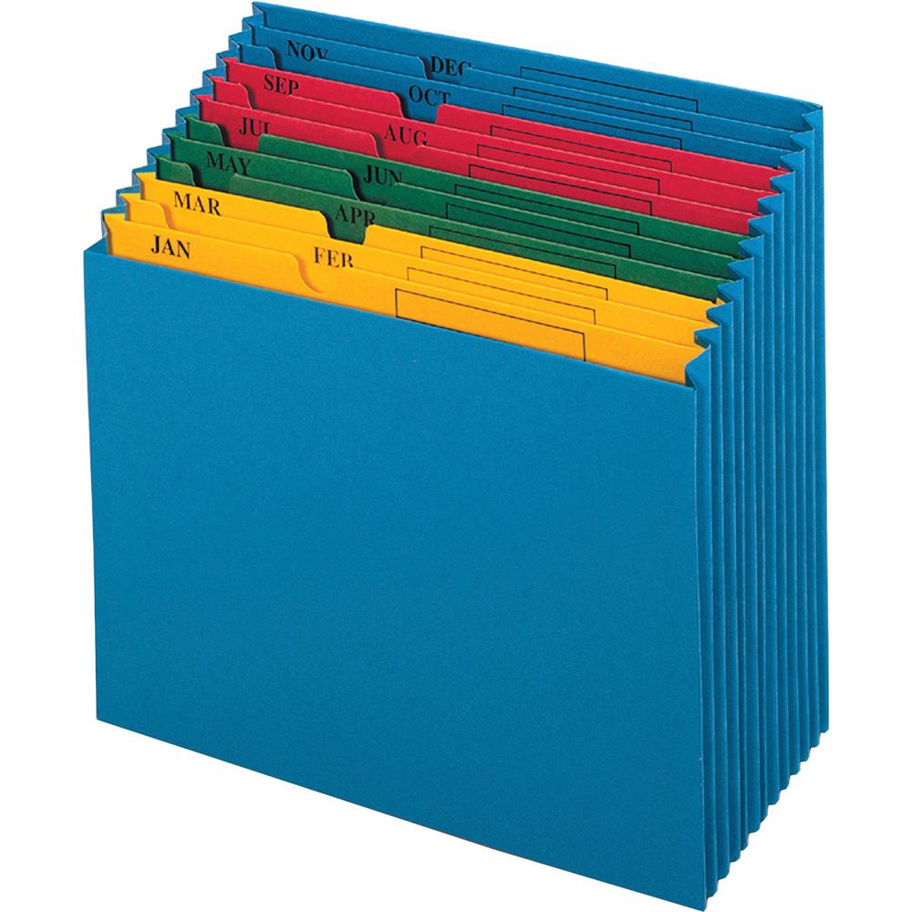 Pendaflex Recycled Expanding File - 11" x 12" - 12 Pocket(s) - Paper, Paper - Blue - 10% Recycled - 1 Each