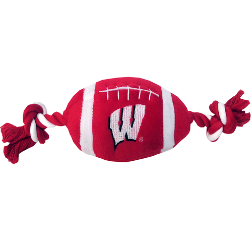 10" Wisconsin Badgers Plush Football Dog Toy