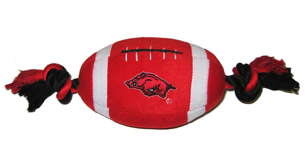 10" Arkansas Plush Football Dog Toy