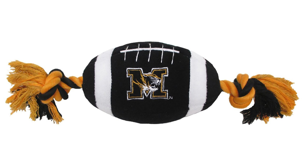 10" Missouri Tigers Plush Football Dog Toy