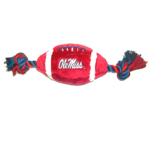 10" Mississippi Rebels Plush Football Dog Toy