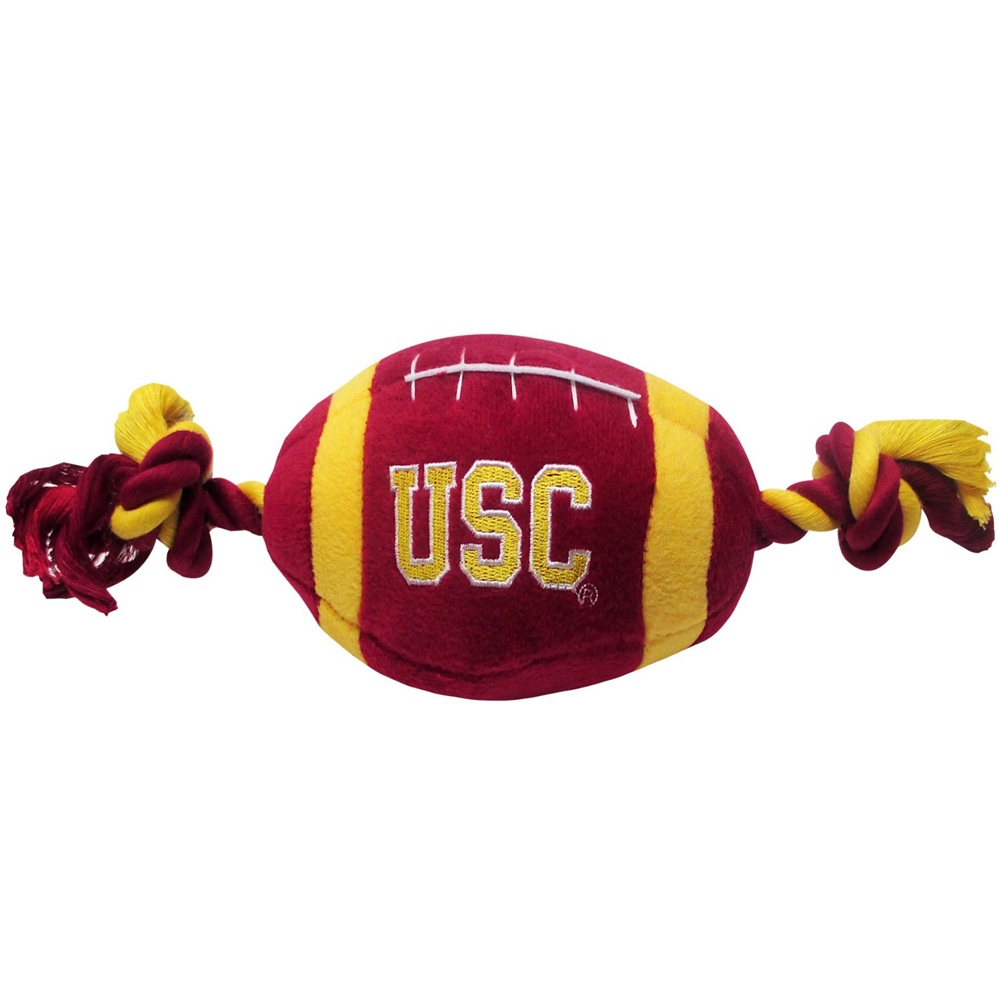 10" USC Trojans Plush Football Dog Toy