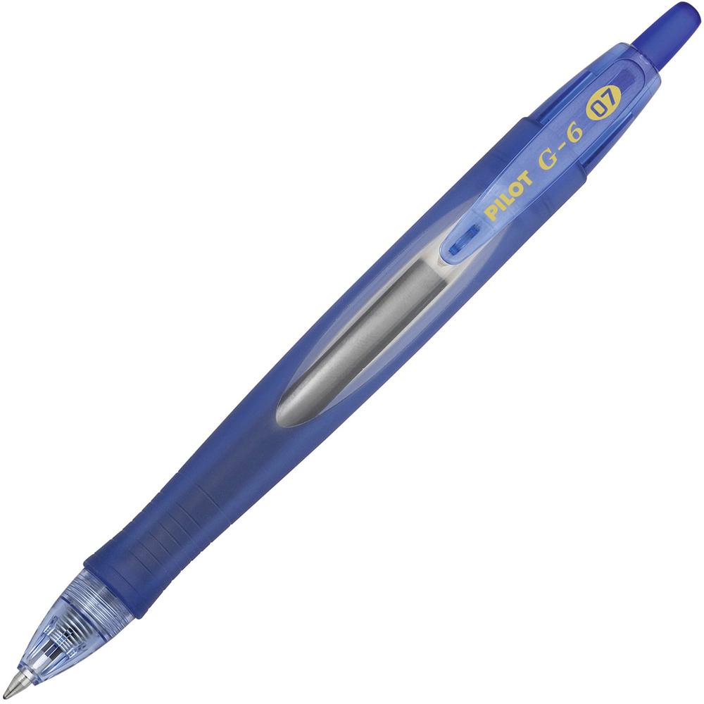 Pilot G6 Retractable Gel Pens - Fine Pen Point - 0.7 mm Pen Point Size - Refillable - Retractable - Blue Gel-based Ink - Blue Ru