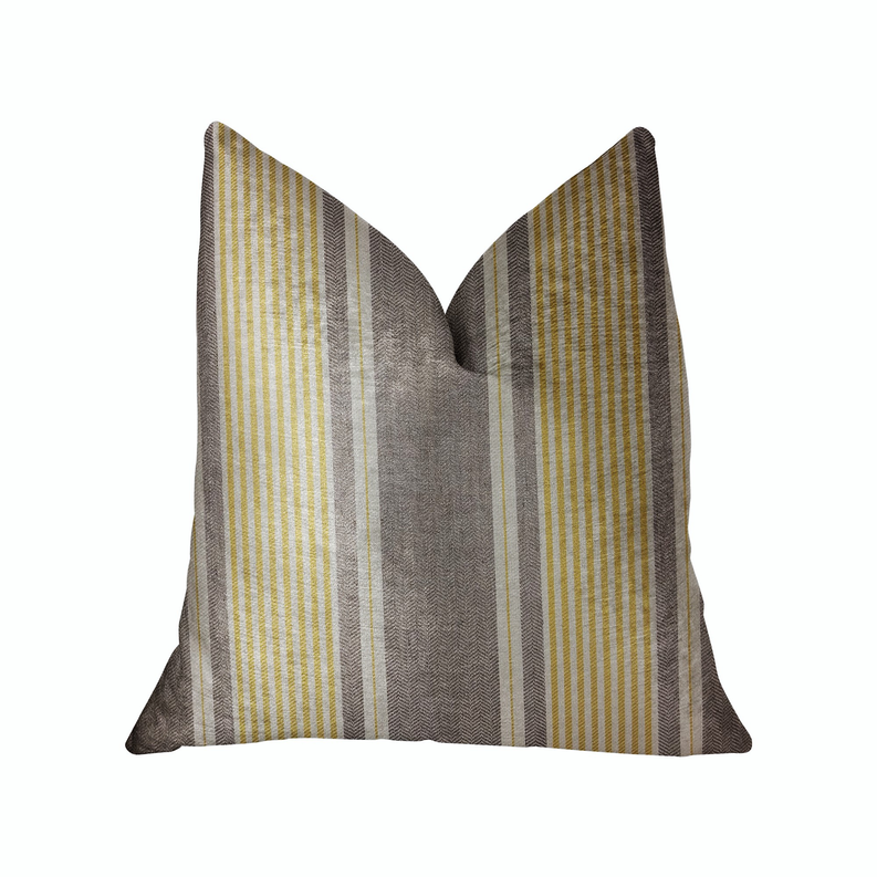 Plutus Luxury Throw Pillow (Yellow Mixed Variety) Double sided  16" x 16"