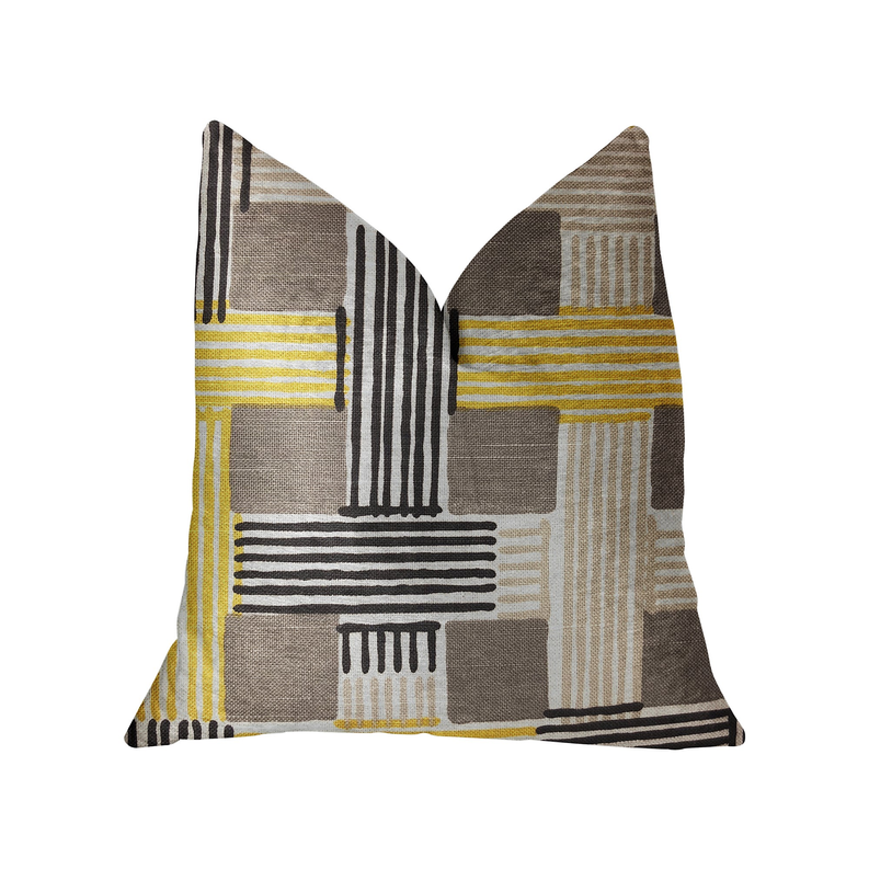 Plutus Luxury Throw Pillow (Yellow Mixed Variety) Double sided  20" x 36" King