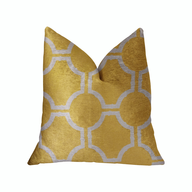 Plutus Luxury Throw Pillow (Yellow Mixed Variety) Double sided  22" x 22"