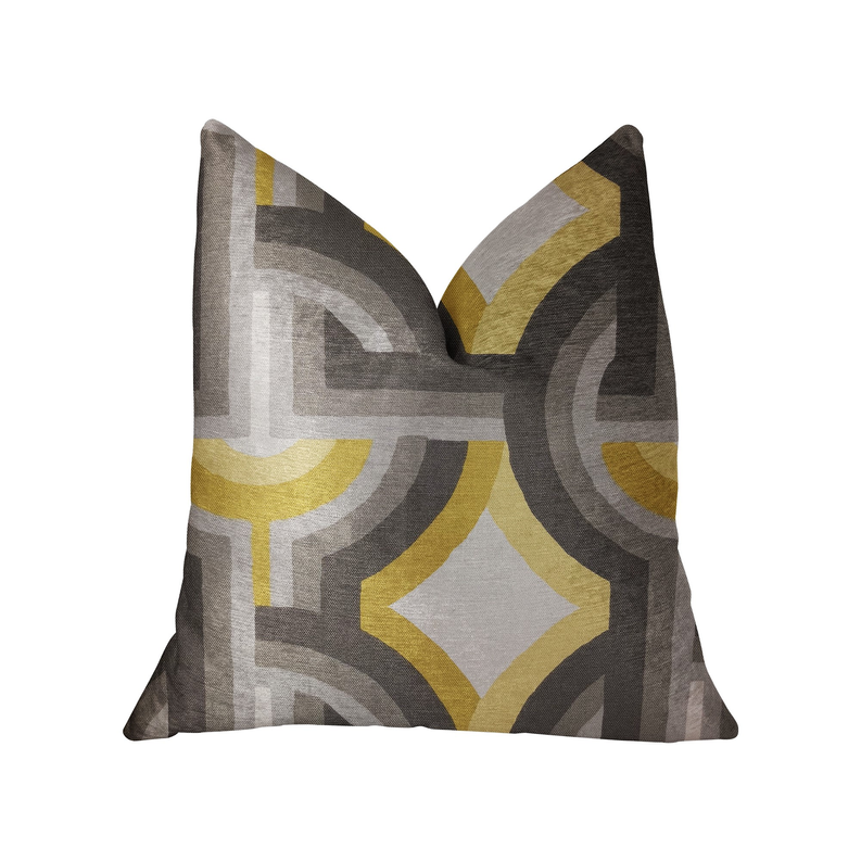 Plutus Luxury Throw Pillow (Yellow Mixed Variety) Double sided  20" x 20"