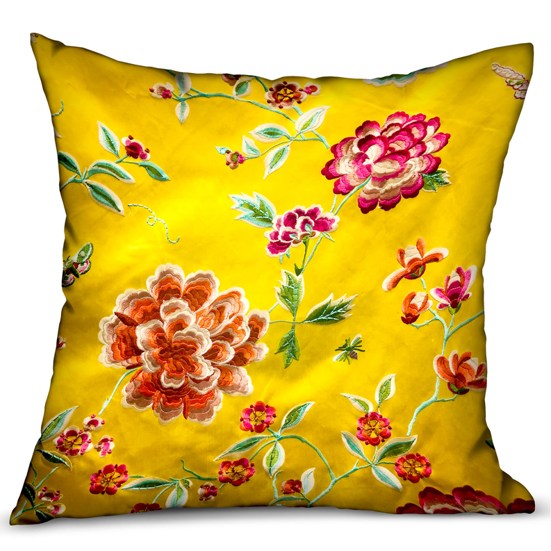 Plutus Luxury Throw Pillow (Yellow Mixed Variety) Double sided  12" x 20"