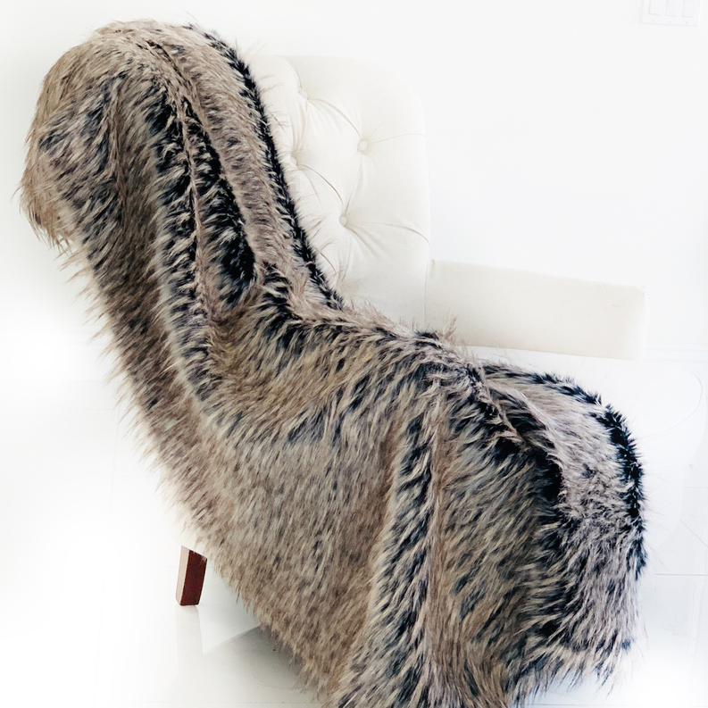 Plutus Plush Handmade Luxury Faux Fur Throw Throw 48W x 60L