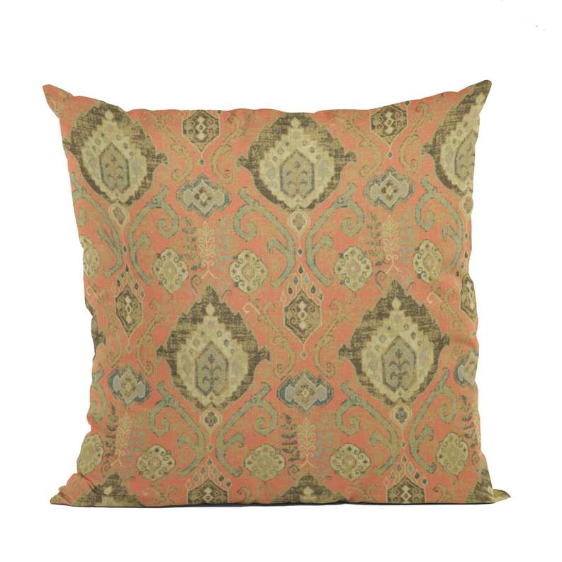 Plutus Romero Woven Luxury Throw Pillow Double sided  22" x 22" Terracotta