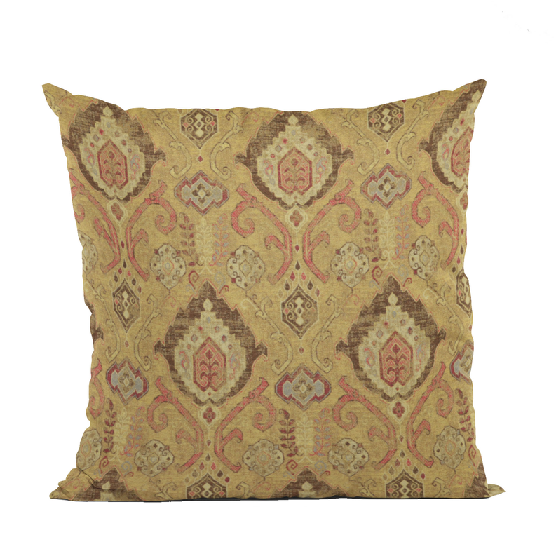 Plutus Romero Woven Luxury Throw Pillow Double sided  24" x 24" Vintage Gold