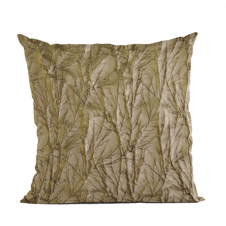 Plutus Shiny Fabric With Twig Pattern Luxury Throw Pillow Double sided  20" x 26" Standard Burnished Bronze