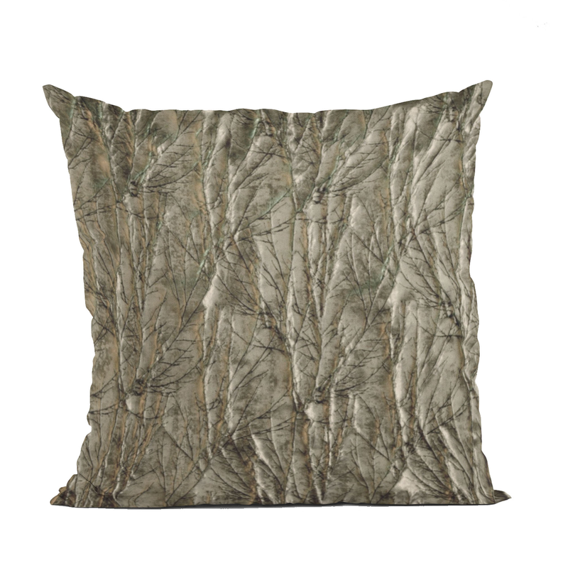 Plutus Shiny Fabric With Twig Pattern Luxury Throw Pillow Double sided  20" x 26" Standard Gunmetal