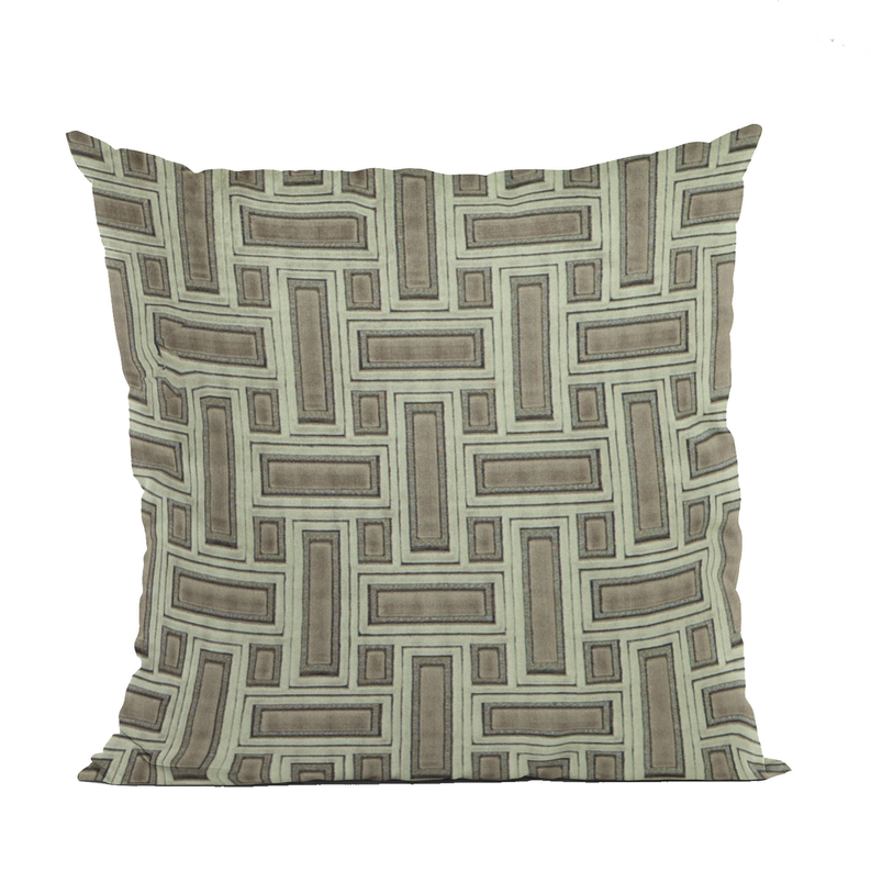 Plutus Stony Cut Velvet, Some Sparkle To It Luxury Throw Pillow Double sided  20" x 20" Truffle