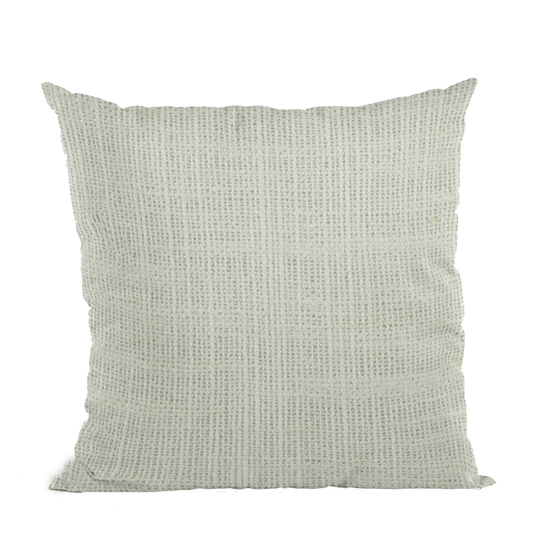 Plutus Wall Textured Solid, With Open Weave. Luxury Throw Pillow Double sided  20" x 30" Queen White